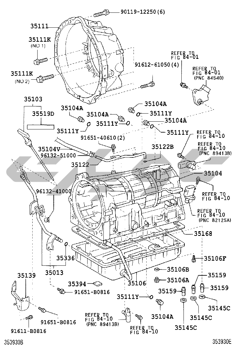 3503: transmission case & oil pan (atm)
