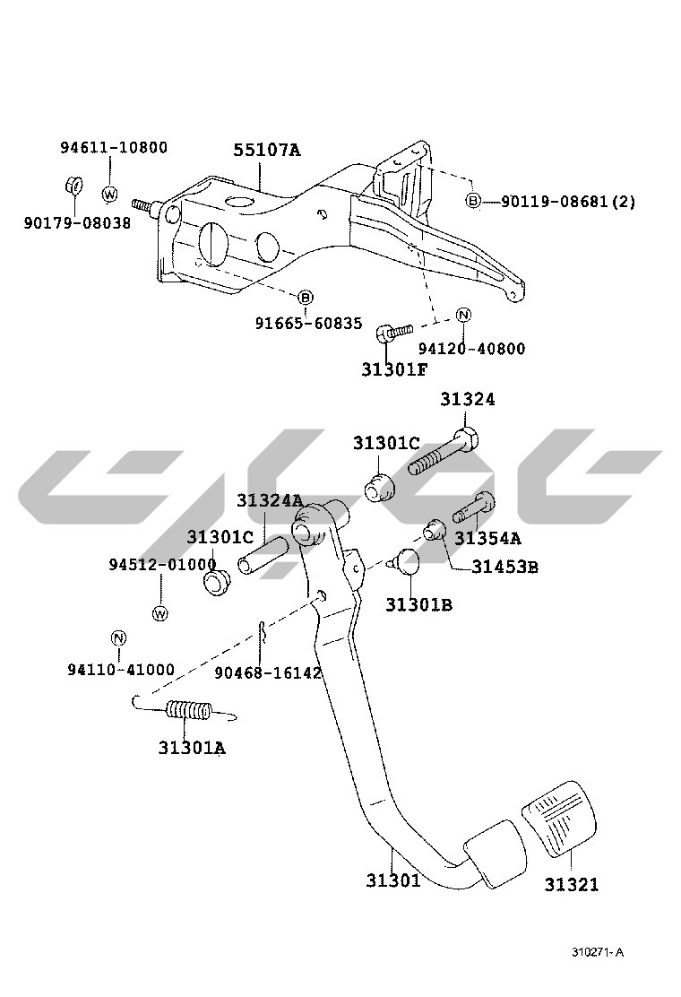 3102_clutch_pedal_flexible_hose_w_clutch_booster_illust_no_1_of_2