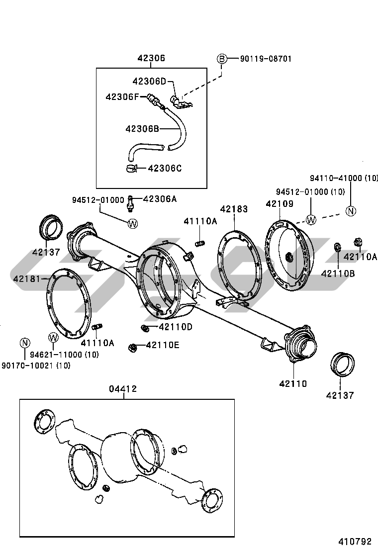 4101: rear axle housing & differential