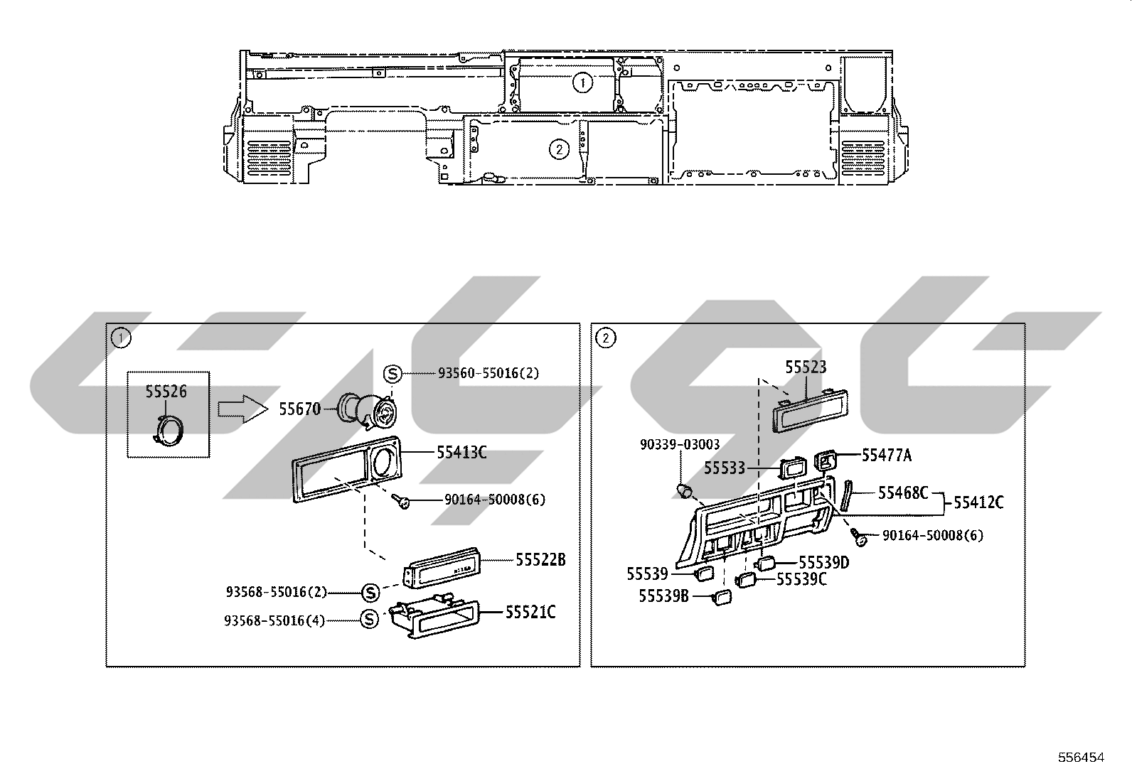 5551: instrument panel & glove compartment
