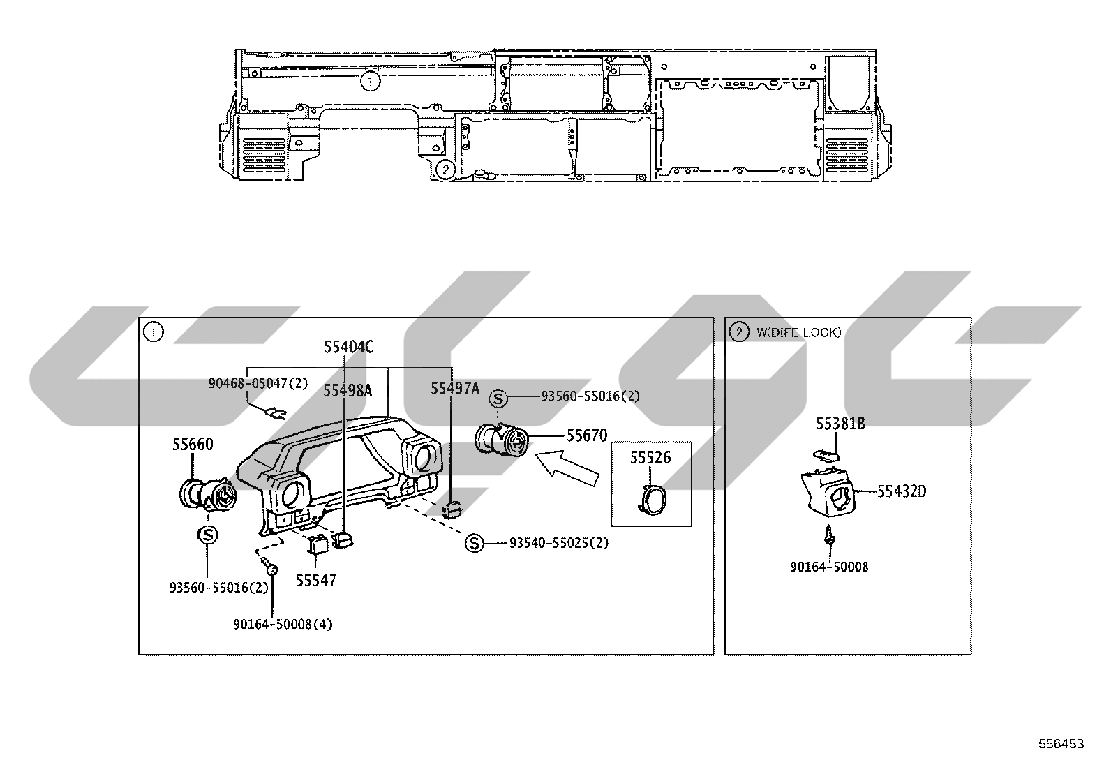 5551: instrument panel & glove compartment