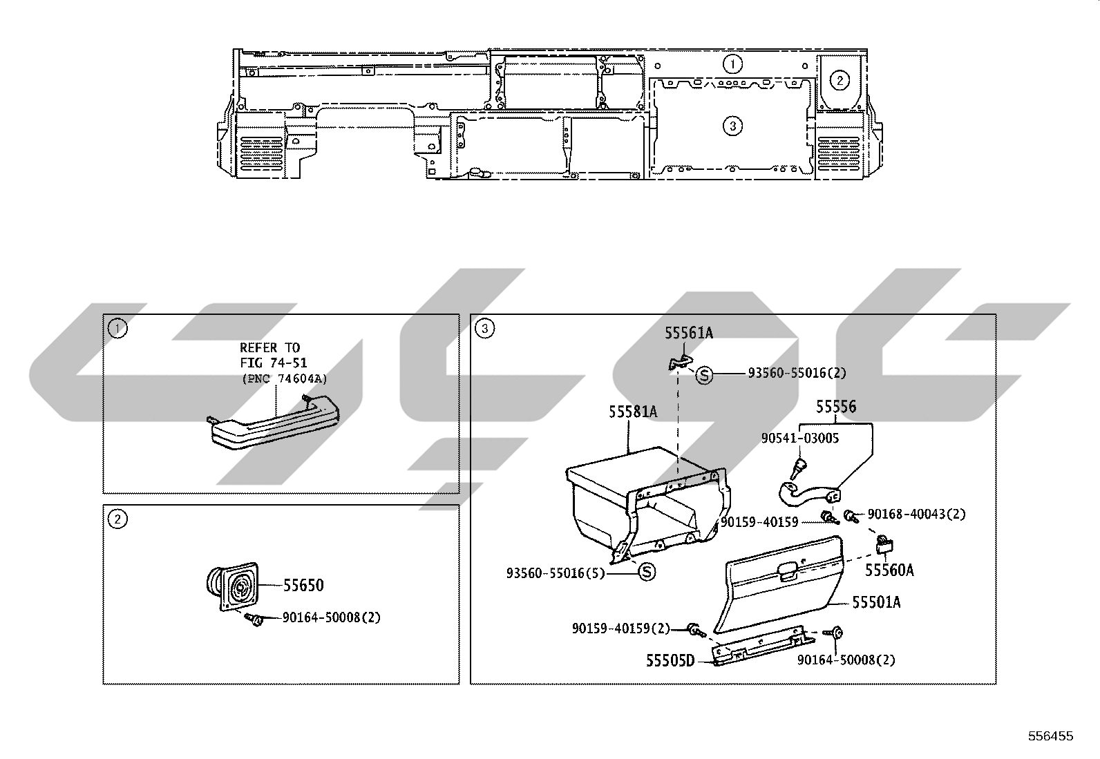 5551: instrument panel & glove compartment
