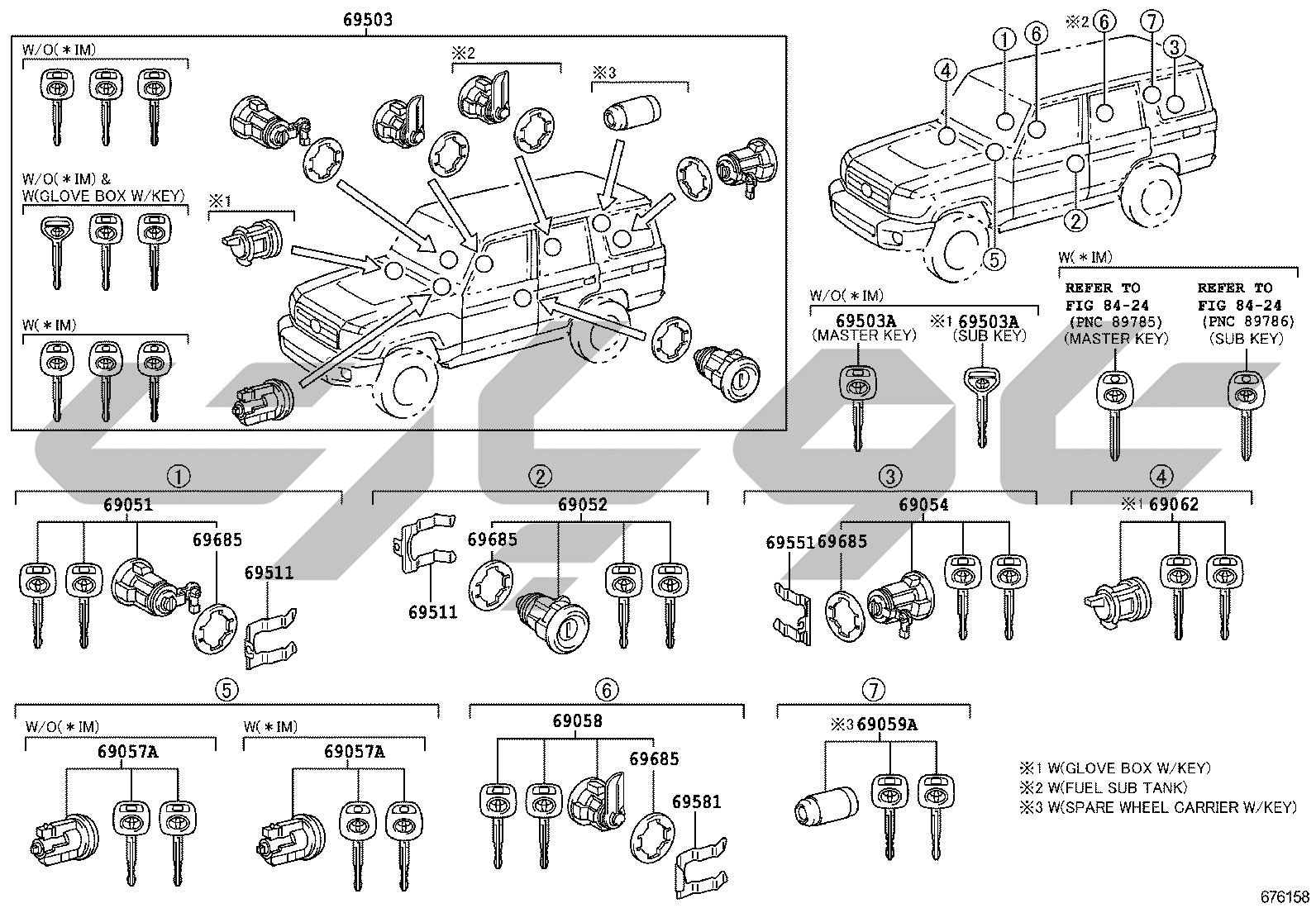 6765: lock cylinder set