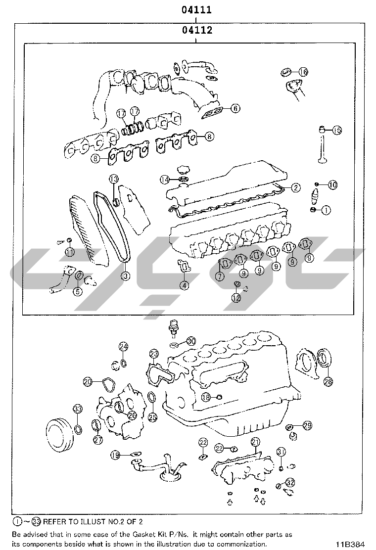 1103: engine overhaul gasket kit