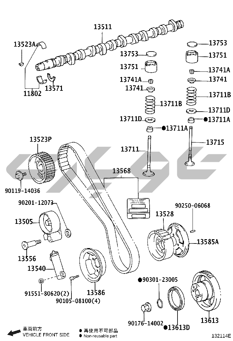 1302: camshaft & valve