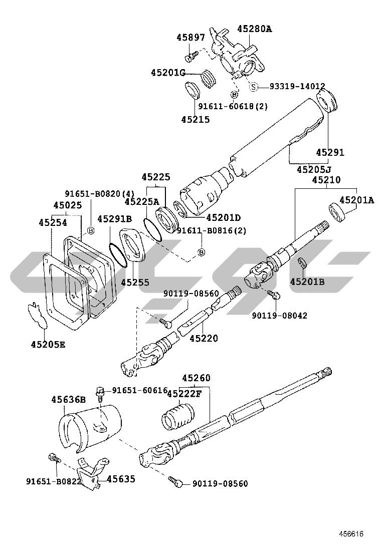 4501: steering column & shaft