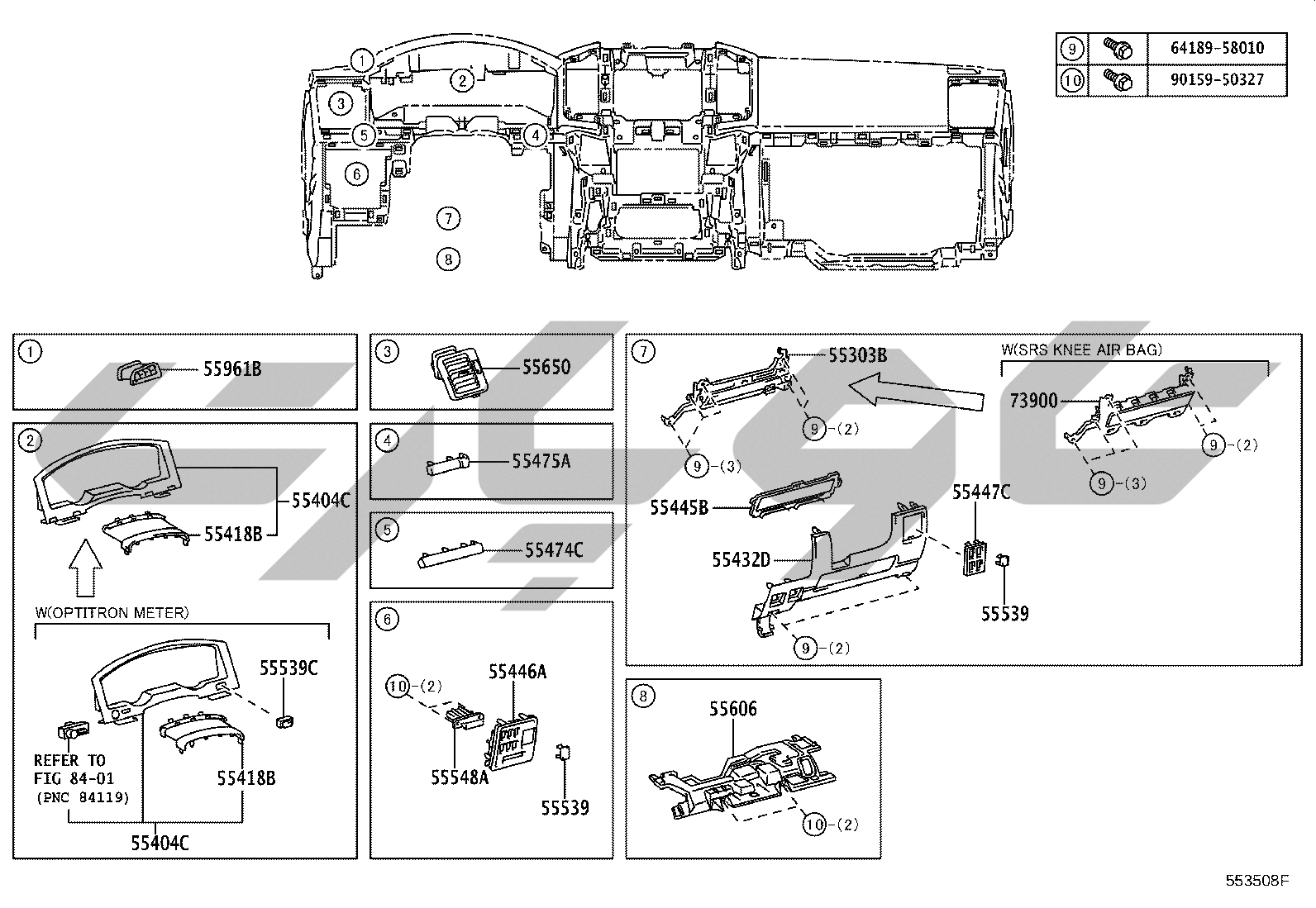 5551: instrument panel & glove compartment