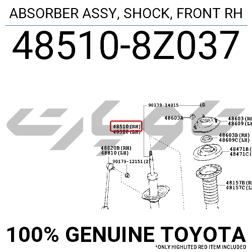 ABSORBER ASSY, SHOCK, FRONT RH