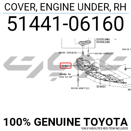 COVER, ENGINE UNDER, RH