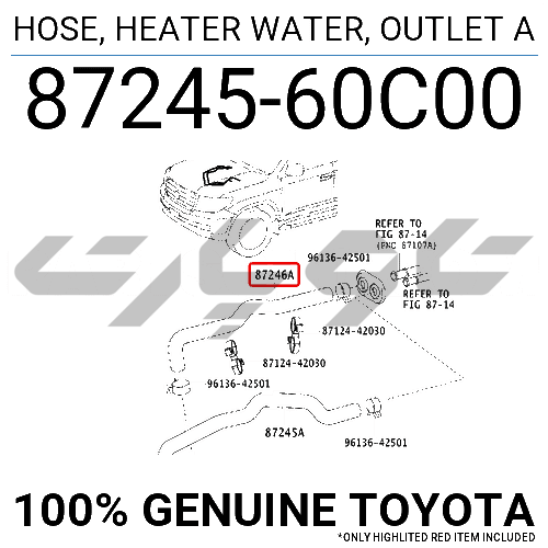 HOSE, HEATER WATER, OUTLET A