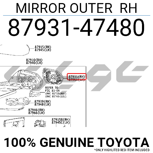MIRROR OUTER RH