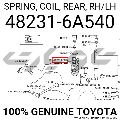 SPRING, COIL, REAR, RH/LH