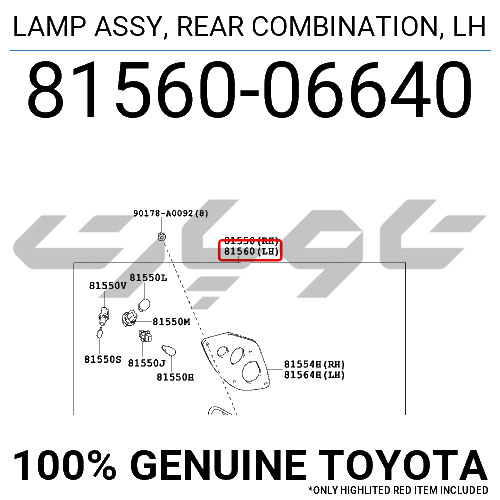 LAMP ASSY, REAR COMBINATION, LH