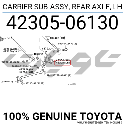 CARRIER SUB-ASSY, REAR AXLE, LH