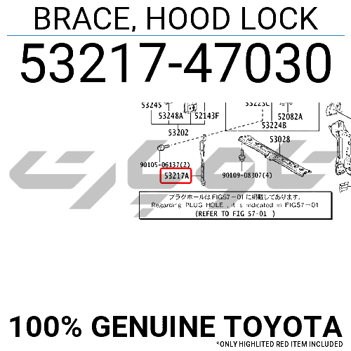 BRACE, HOOD LOCK