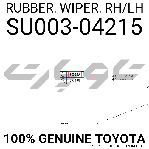 RUBBER, WIPER, RH/LH