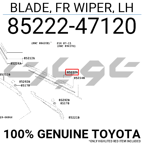 BLADE, FR WIPER, LH