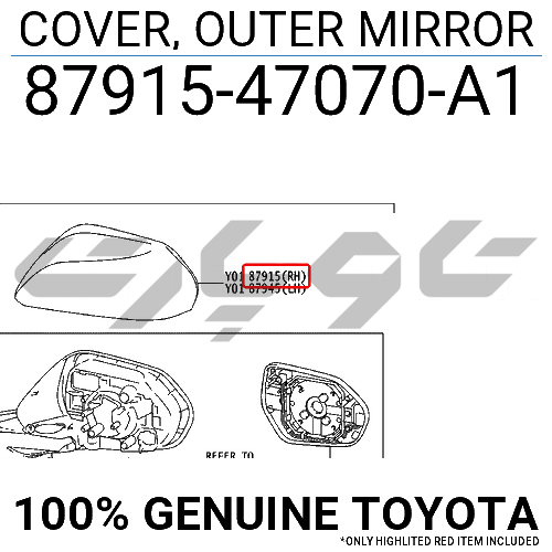 COVER, OUTER MIRROR