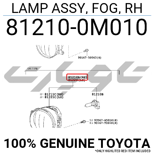 LAMP ASSY, FOG, RH