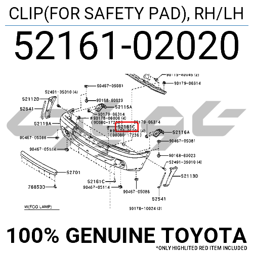 CLIP(FOR SAFETY PAD),RH/LH