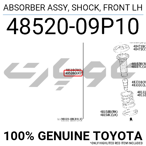 ABSORBER ASSY, SHOCK, FRONT LH