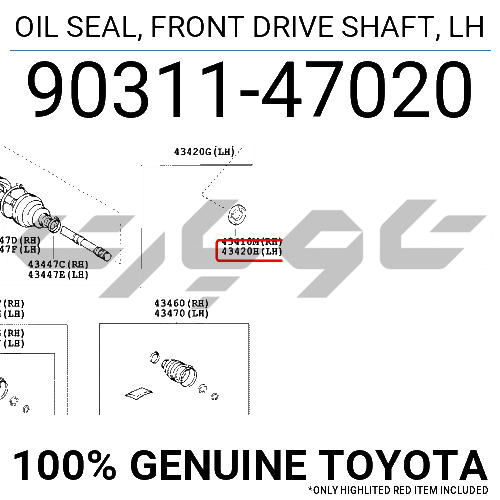 OIL SEAL, FRONT DRIVE SHAFT, LH