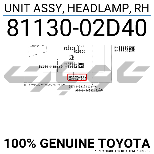 UNIT ASSY, HEADLAMP, RH