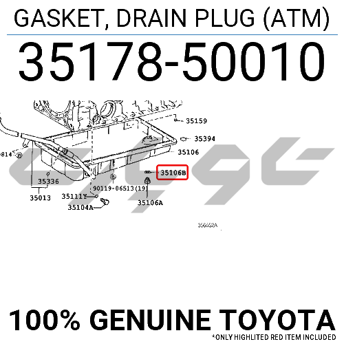 GASKET, DRAIN PLUG (ATM)