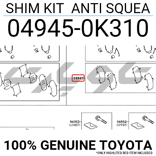 SHIM KIT ANTI SQUEA