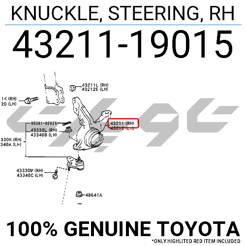 KNUCKLE, STEERING, RH