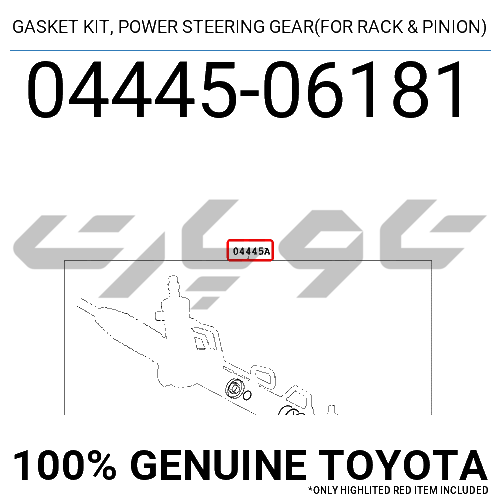 GASKET KIT, POWER STEERING GEAR(FOR RACK & PINION)