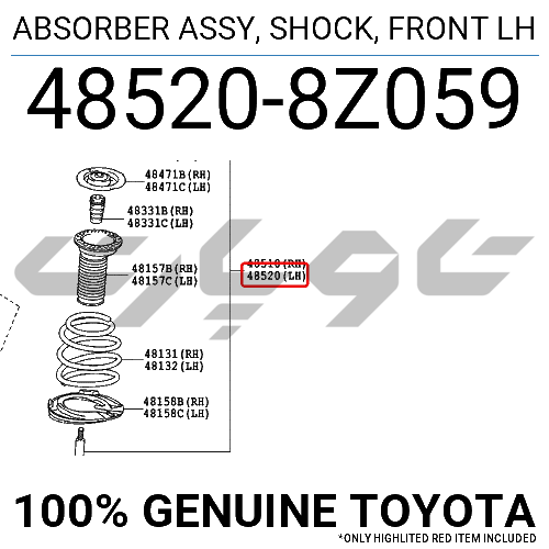 ABSORBER ASSY, SHOCK, FRONT LH