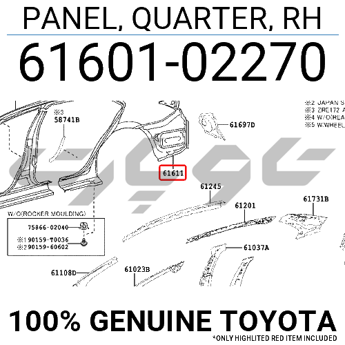 PANEL, QUARTER, RH