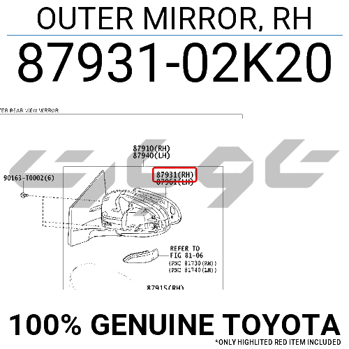 OUTER MIRROR, RH