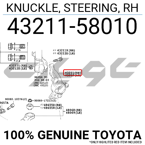 KNUCKLE, STEERING, RH