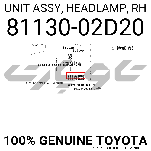 UNIT ASSY, HEADLAMP, RH