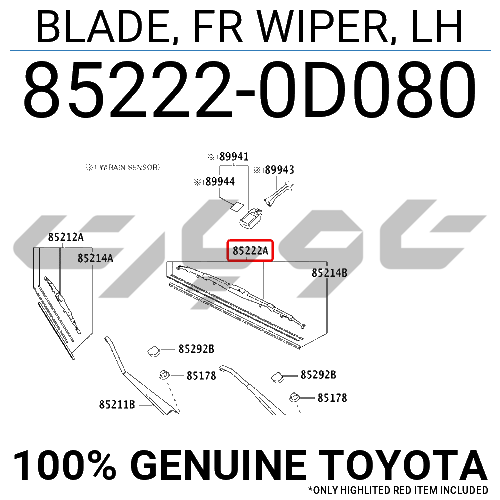 BLADE, FR WIPER, LH