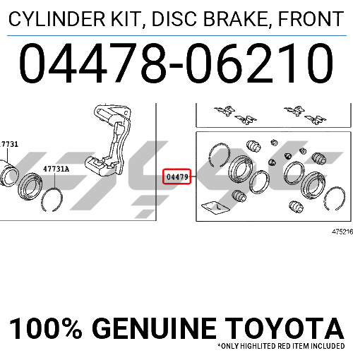CYLINDER KIT, DISC BRAKE, FRONT