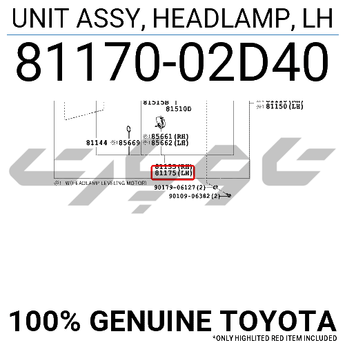 UNIT ASSY, HEADLAMP, LH