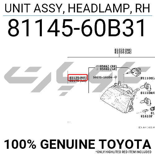 UNIT ASSY, HEADLAMP, RH