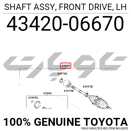 SHAFT ASSY, FRONT DRIVE, LH