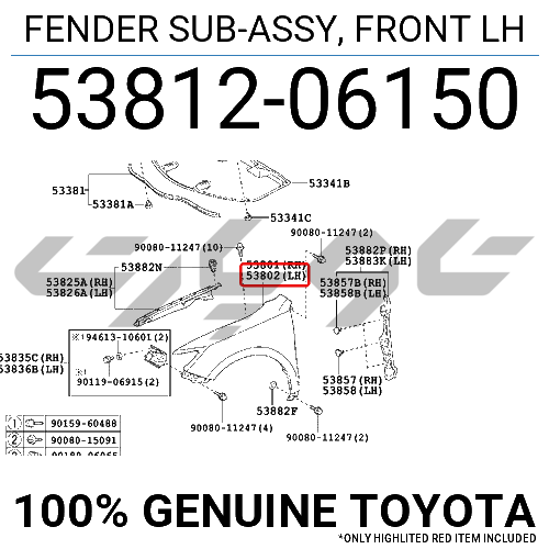 PANEL, FR FENDER, LH