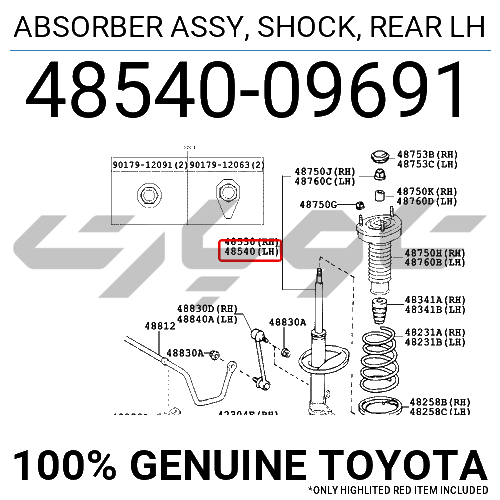 ABSORBER ASSY, SHOCK, REAR LH