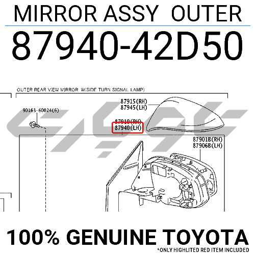 MIRROR ASSY OUTER