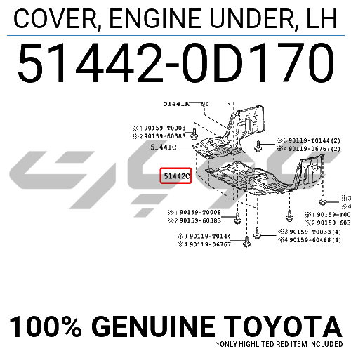 COVER, ENGINE UNDER, LH