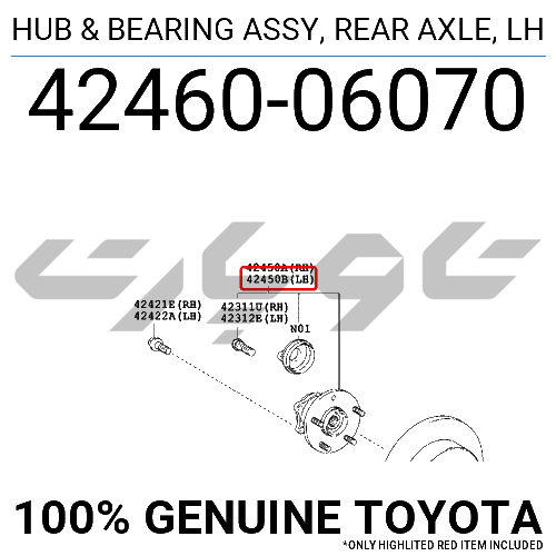 HUB & BEARING ASSY, REAR AXLE, LH