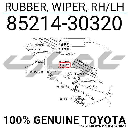 RUBBER, WIPER, RH/LH