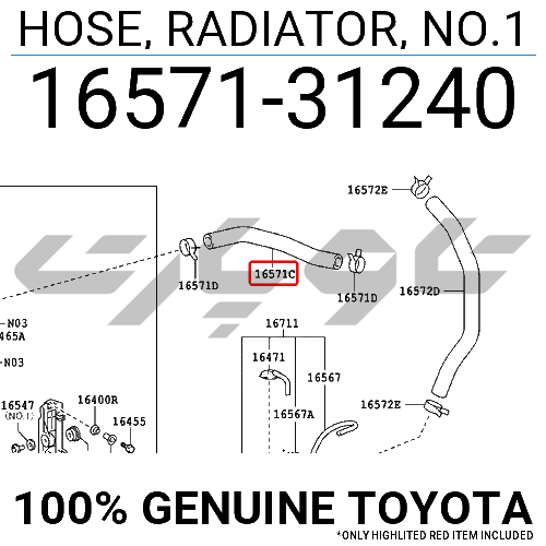 HOSE, RADIATOR, NO.1