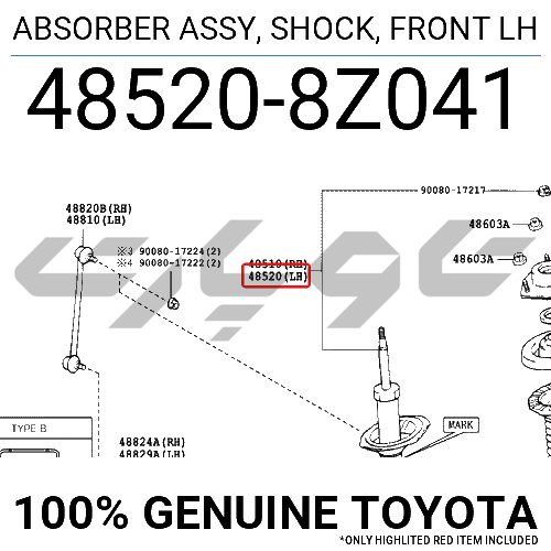 ABSORBER ASSY, SHOCK, FRONT LH