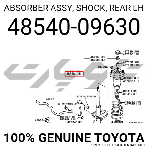 ABSORBER ASSY, SHOCK, REAR LH